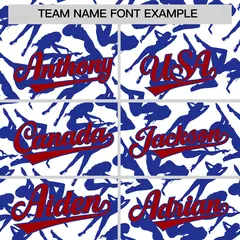 White Royal Graffiti Pattern Baseball Jersey 3
