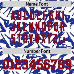 White Royal Graffiti Pattern Baseball Jersey 4