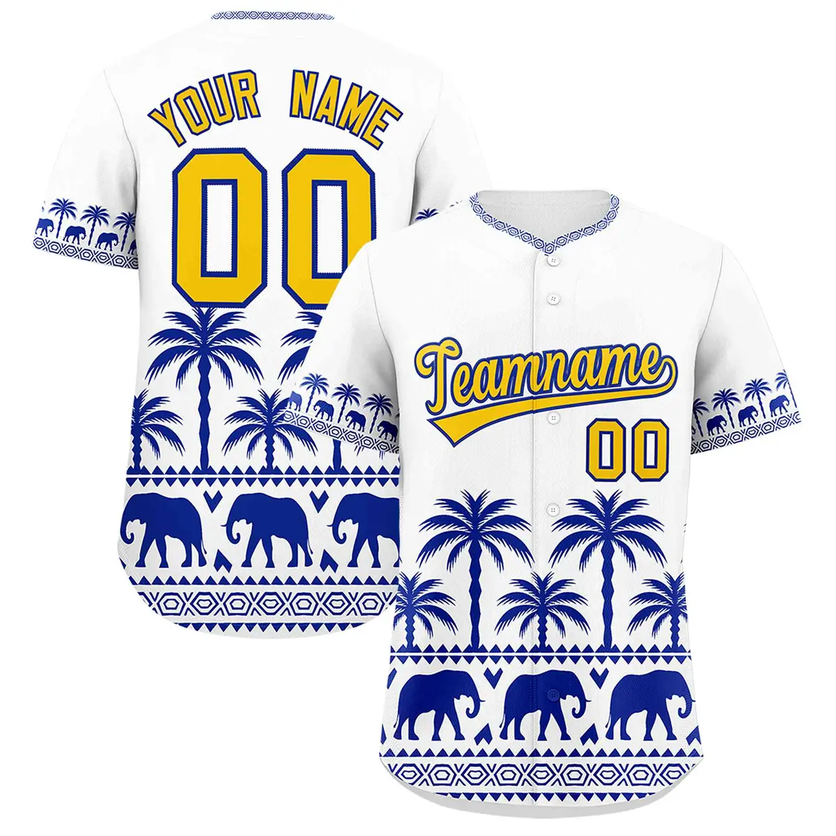White Royal Graffiti Pattern Bossinia Baseball Jersey
