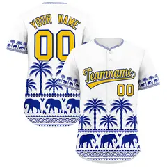 White Royal Graffiti Pattern Bossinia Baseball Jersey 1