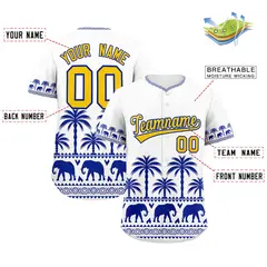 White Royal Graffiti Pattern Bossinia Baseball Jersey 2