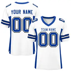 White Royal Insert Color Design Mesh Football Jersey