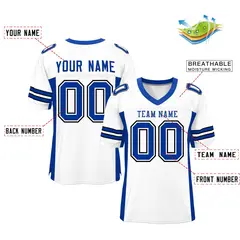 White Royal Insert Color Design Mesh Football Jersey 2