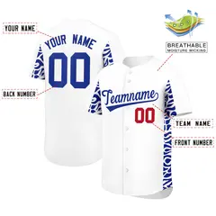 White Royal Leopard Graffiti Side Baseball Jersey 2