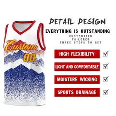 White Royal Mountain Fade Gradient Fashion Basketball Jersey 2