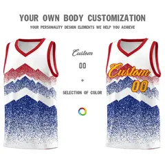 White Royal Mountain Fade Gradient Fashion Basketball Jersey 3