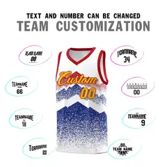 White Royal Mountain Fade Gradient Fashion Basketball Jersey 4