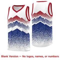 White Royal Mountain Fade Gradient Fashion Basketball Jersey 6