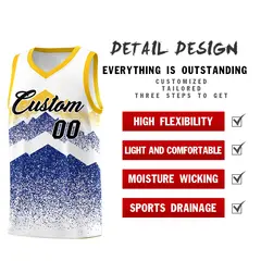 White Royal Mountain Fade Gradient Fashion Basketball Jersey 2