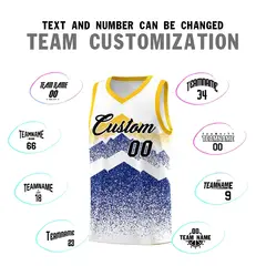 White Royal Mountain Fade Gradient Fashion Basketball Jersey 4