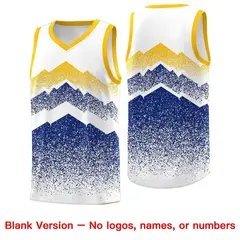 White Royal Mountain Fade Gradient Fashion Basketball Jersey 6