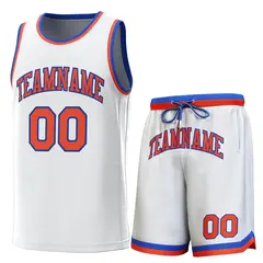 White Royal-Orange Classic Sets Basketball Jersey 1