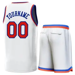 White Royal-Orange Classic Sets Basketball Jersey 3