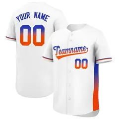 White Royal-Orange Gradient Side Baseball Jersey 1