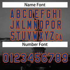 White Royal Orange New York City Skyline Baseball Jersey 4