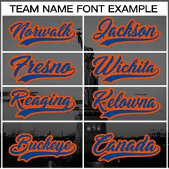 White Royal Orange New York City Skyline Baseball Jersey 3