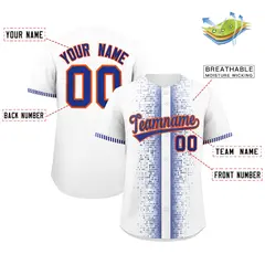 White Royal Phonetic Rhythm Authentic Baseball Jersey 2