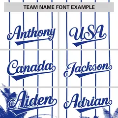 White Royal Pinstripe Coconut Tree Authentic Baseball Jersey 3