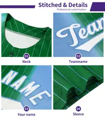 White Royal Pinstripe Gradient Baseball Jersey 6