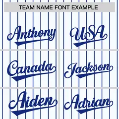 White Royal Pinstripe Raglan Varsity Letterman Baseball Jacket 3