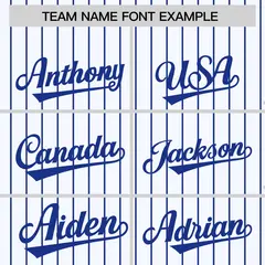 White Royal Pinstripe Raglan Varsity Letterman Baseball Jacket 3