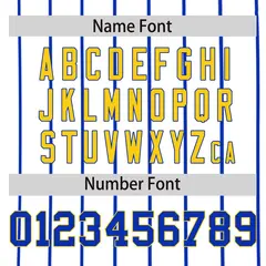 White Royal Pinstripe Two-tone Side Baseball Jersey 4