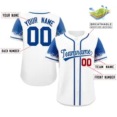 White Royal Raglan Sleeves Authentic Baseball Jersey 2