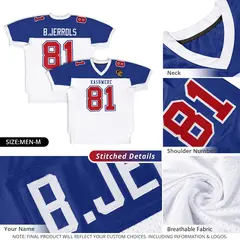 White-Royal Raglan Sleeves Authentic Football Jersey 2
