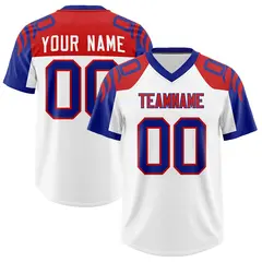 White Royal Raglan Sleeves Authentic Football Jersey 1