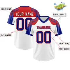 White Royal Raglan Sleeves Authentic Football Jersey 2