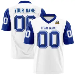 White Royal Raglan Sleeves Authentic Football Jersey 1