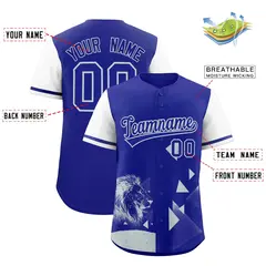 White Royal Raptor Series Raglan Baseball Jersey 2