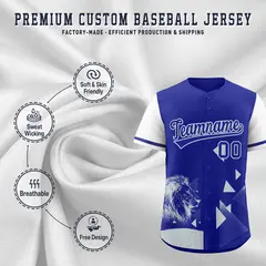 White Royal Raptor Series Raglan Baseball Jersey 3