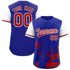 White Royal Raptor Series Raglan Breathable Baseball Jersey 1