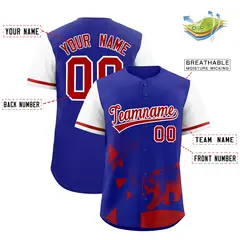White Royal Raptor Series Raglan Breathable Baseball Jersey 2