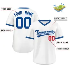 White Royal-Red Authentic Pullover Baseball Jersey 2