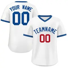 White Royal-Red Classic Authentic Pullover Baseball Jersey