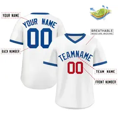 White Royal-Red Classic Authentic Pullover Baseball Jersey 2