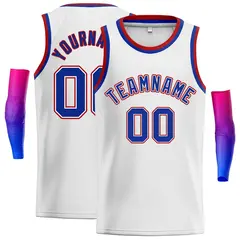 White Royal-Red Classic Casual Men Basketball Jersey