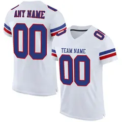 White Royal-Red Classic Mesh Authentic Football Jersey 1