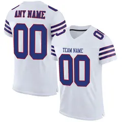 White Royal-Red Classic Mesh Authentic Football Jersey 1