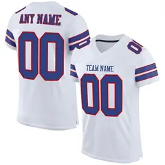 White Royal-Red Classic Mesh Authentic Football Jersey 1