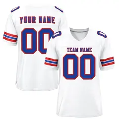 White Royal-Red Classic Mesh Authentic Football Jersey
