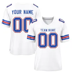 White Royal-Red Classic Mesh Authentic Football Jersey 1