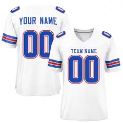 White Royal-Red Classic Mesh Authentic Football Jersey 1