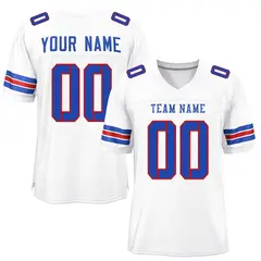 White Royal-Red Classic Mesh Authentic Football Jersey 1
