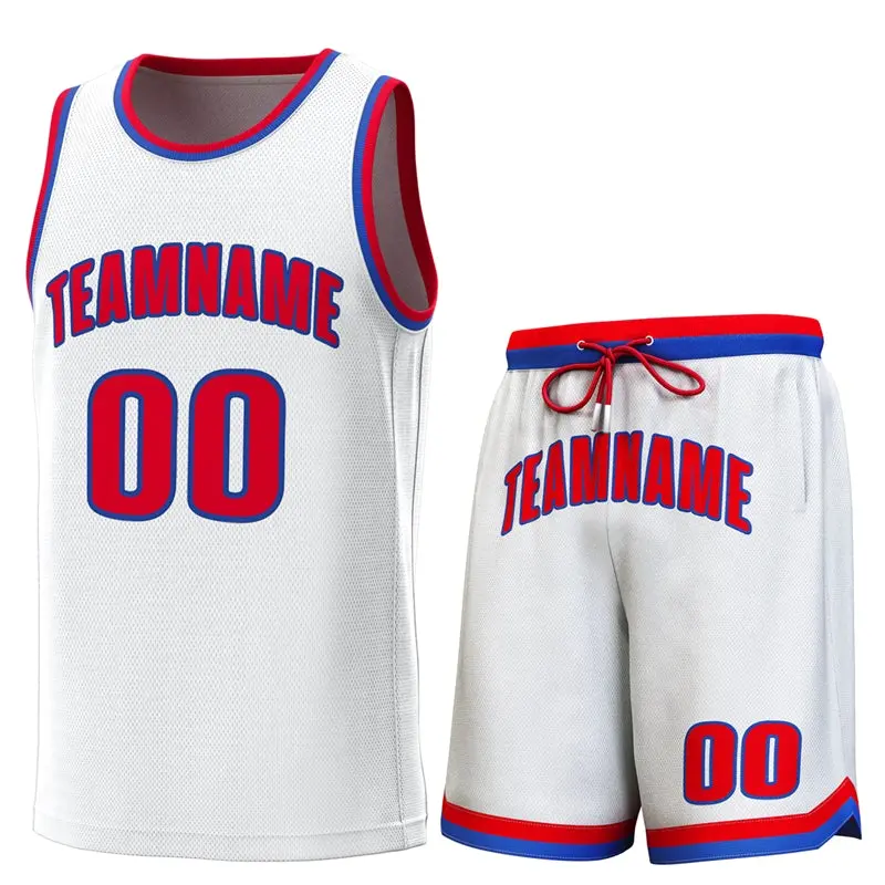 White Royal-Red Classic Sets Basketball Jersey