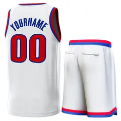 White Royal-Red Classic Sets Basketball Jersey 3