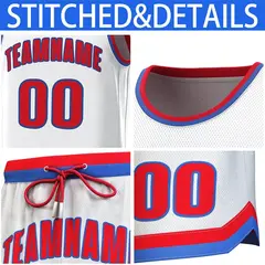 White Royal-Red Classic Sets Basketball Jersey 6