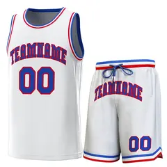 White Royal-Red Classic Sets Basketball Jersey 1